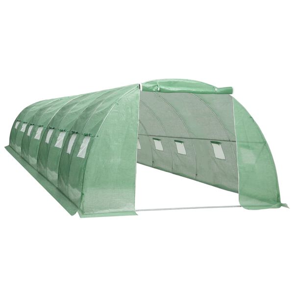 vidaXL Greenhouse Green PE mesh fabric, Galvanized steel Roomy Durable