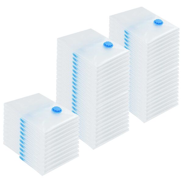 vidaXL Storage Bags 50 pcs Transparent and Blue 27.56 x 19.69 in
