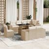 vidaXL Garden Sofa Set Beige PE Rattan Large Modular Garden Sofa Set