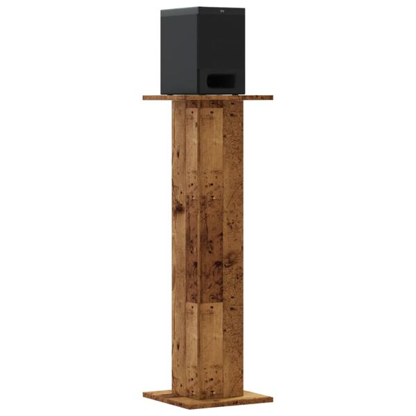 vidaXL Speaker Stands 2 pcs Old Wood 11.8x11.8x37.4" Engineered Wood