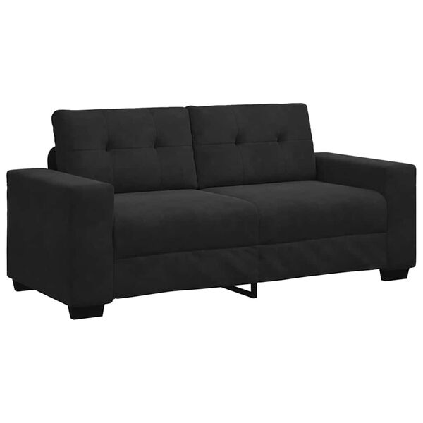 vidaXL Loveseat Sofa Black Velvet 55.1 in seat width Loveseat Sofa