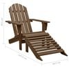vidaXL Garden Chair Brown Solid fir wood Large Detachable