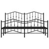 vidaXL Bed Frame Black Powder-Coated Steel 63x79 in Bed Frame