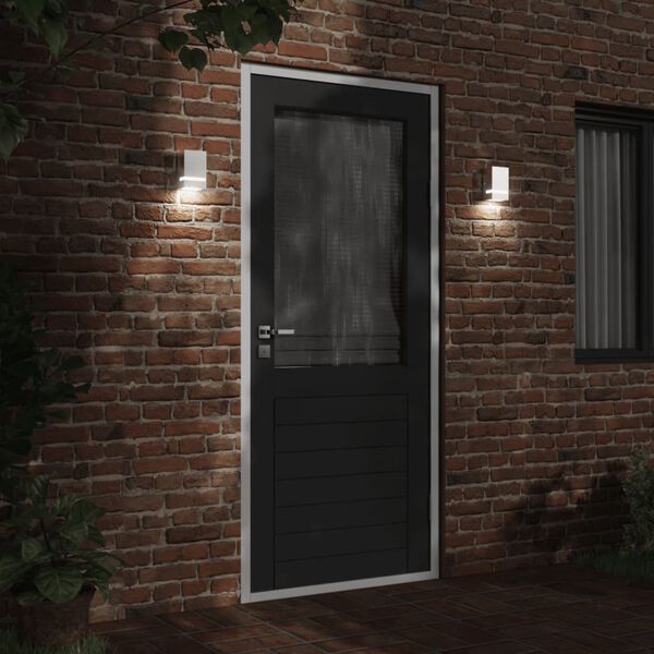 vidaXL Outdoor Wall Light Silver Stainless Steel Medium
