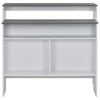 vidaXL Bar Table White with Grey Tabletop Engineered wood Bar Height