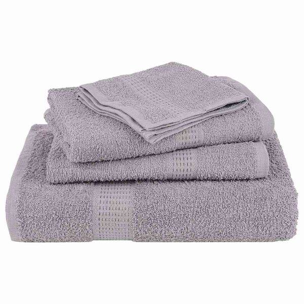 vidaXL Bath Towel Set of 10 Gray 100% Cotton 39.4 x 59.1 in Bath Towel