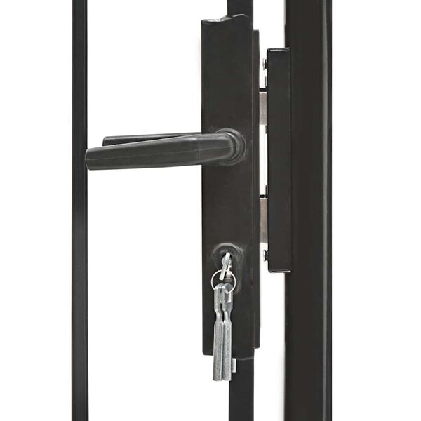 vidaXL Garden Gate Steel 39.4"x59.1" Black