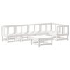 vidaXL Garden Lounge Set White Solid pine wood, Oxford fabric Large