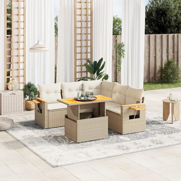vidaXL Garden Sofa Set Beige