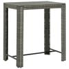 vidaXL Garden Bar Set Gray PE rattan Medium Footrest Garden Bar Set