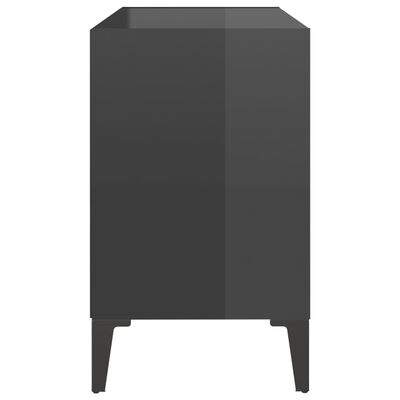 vidaXL TV Cabinet with Metal Legs High Gloss Gray 27.4"x11.8"x19.7"