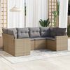 vidaXL Garden Sofa Set Beige PE rattan Large Modular Garden Sofa Set