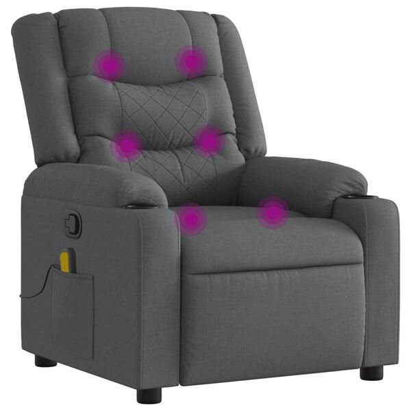 vidaXL Massage Recliner Chair Dark Grey