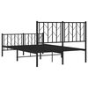 vidaXL Bed Frame Black Powder-Coated Steel Double Bed Frame