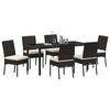 vidaXL Garden Dining Set 7 pcs Black Poly rattan