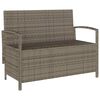 vidaXL Garden Storage Bench Grey PE rattan and powder-coated steel Large