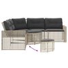 vidaXL Garden Sofa Light Grey PE rattan, Powder-coated steel, Polyester