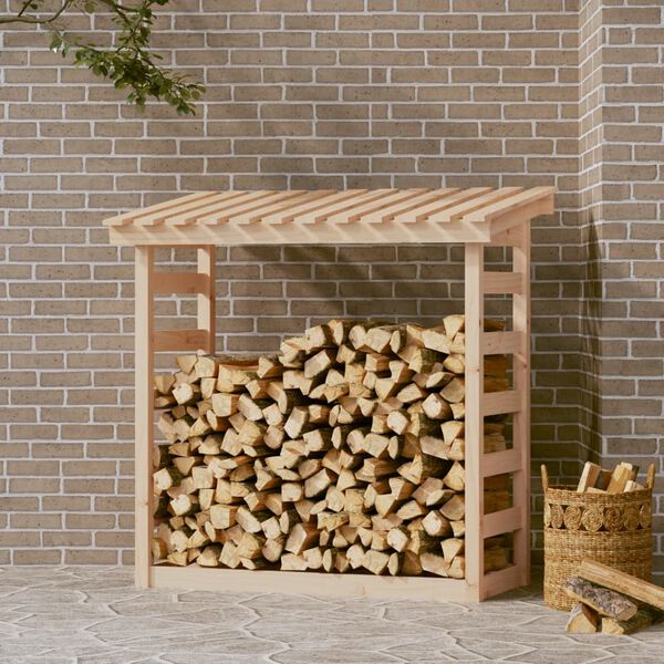 vidaXL Firewood Rack 42.5"x25.4"x43.3" Solid Wood Pine