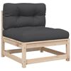vidaXL Patio Sofa Set Anthracite cushions, Solid Pine Wood frame