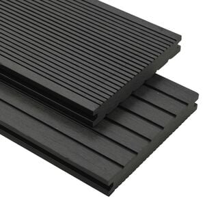 vidaXL WPC Solid Decking Boards with Accessories 32.8 '² 13.1 ' Black (4x45013)