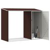 vidaXL Garden Shed Brown Galvanized Steel Large Garden Shed