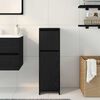 vidaXL Bathroom Cabinet with Drawer Black Oak 11.81 x 11.81 x 37.40 in