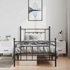 vidaXL Bed Frame Black Powder-coated steel Twin Industrial Bed Frame