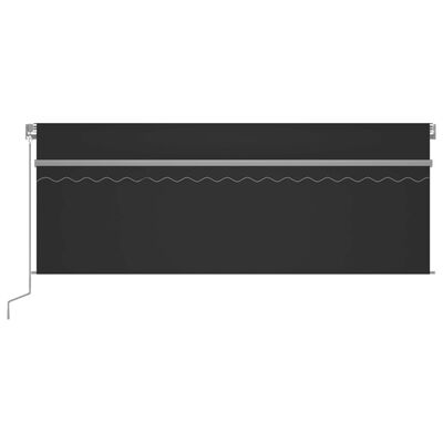 vidaXL Manual Retractable Awning with Blind&LED 13.1'x9.8' Anthracite
