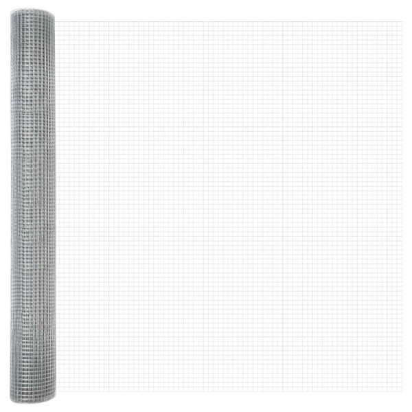 vidaXL Welded Wire Fence Silver 1.2 x 25 m Steel
