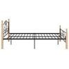 vidaXL Bed Frame Black and Natural Oak Powder-coated metal, Oak wood Full
