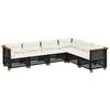 vidaXL Outdoor Sofa Set Black, Cream White