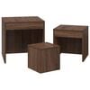 vidaXL Nesting Table Set of 3 Brown oak Engineered wood