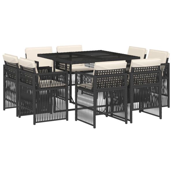 vidaXL Garden Dining Set Mix beige and black, Light grey