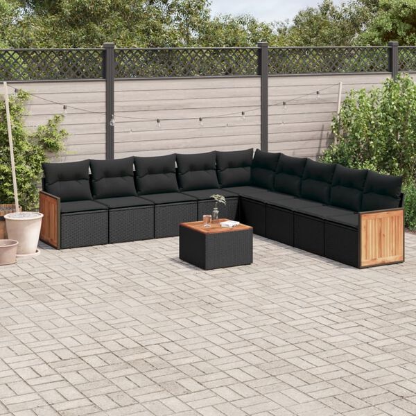 vidaXL Garden Sofa Set Black