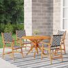 vidaXL Garden Dining Set Natural Wood Solid Acacia Wood, Poly Rattan