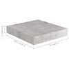vidaXL Wall Shelf Set of 4 Concrete Grey Honeycomb MDF, Metal Frame