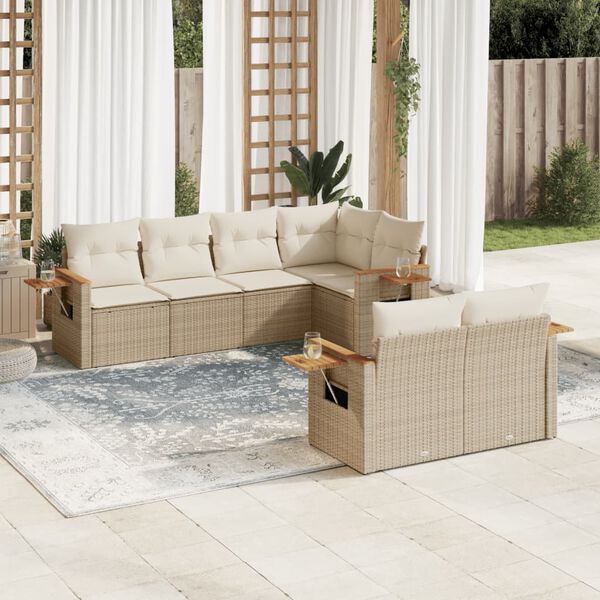 vidaXL Garden Sofa Set Beige