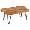 vidaXL Coffee Table Brown, Black Solid Acacia wood, Powder-coated iron
