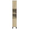vidaXL Bathroom Cabinet Sonoma Oak Engineered Wood, Iron Tall and Slim