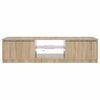vidaXL TV Cabinet smoked oak 140 x 40 x 36 cm Engineered wood