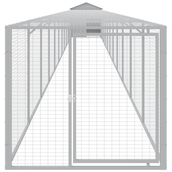 vidaXL Chicken Cage Light Grey Galvanized Steel Large Durable