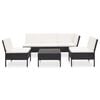 vidaXL Garden Lounge Set Black, Cream White