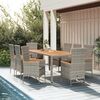 vidaXL Garden Dining Set Grey PE rattan 9 Piece Modular