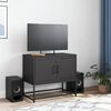 vidaXL TV Cabinet Black Steel Standard Storage TV Cabinet