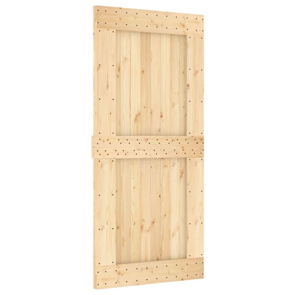 vidaXL Sliding Door with Hardware Set 37.4x82.7" Solid Wood Pine