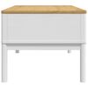 vidaXL Coffee Table White Solid Pine Wood 39.0 x 21.9 x 17.7 in