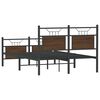 vidaXL Bed Frame Smoked oak Engineered wood and steel Double Bed Frame