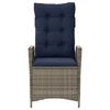 vidaXL Reclining Garden Chair Grey PE rattan Standard Foldable