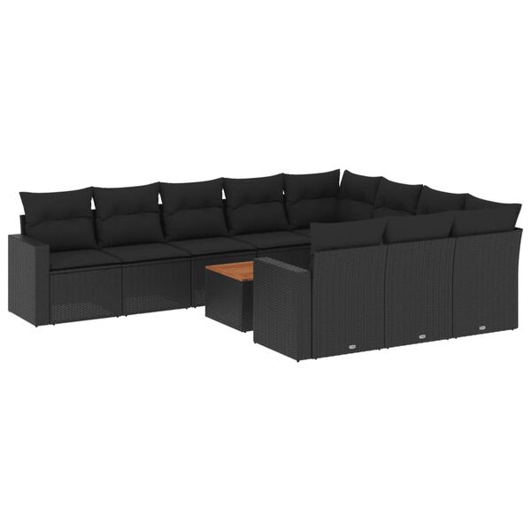 vidaXL Garden Sofa Set Black