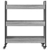vidaXL Kitchen Trolley Gray Sonoma 27.6"x11.8"x32.3" Engineered Wood
